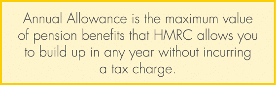 Annual Allowance is the maximum value of pension benefits that HMRC allows you to build up in any year without incurr...