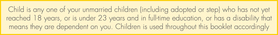 Child is any one of your unmarried children (including adopted or step) who has not yet reached 18 years, or is under...